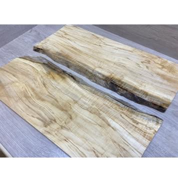 Клён Американский Волнистый заготовка на топ Смешанный ААА Волна А 12х190х520 мм - 2 шт. (книжкой)-7