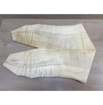 Клён Американский Волнистый заготовка на топ Смешанный ААА Волна А 19.5х170-190х560 мм - 2 шт. (книжкой)-2