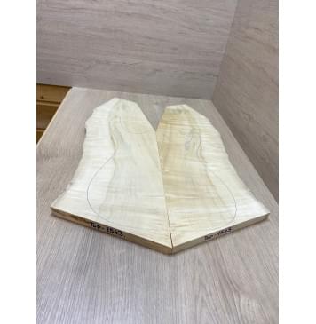 Клён Американский Волнистый заготовка на топ Смешанный ААА Волна А 19.5х170-190х560 мм - 2 шт. (книжкой)-7