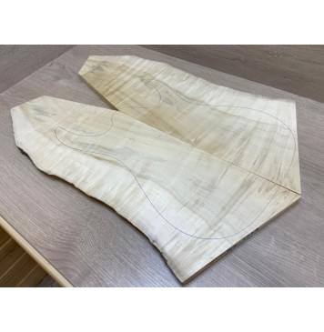 Клён Американский Волнистый заготовка на топ Смешанный ААА Волна А 19.5х170-190х560 мм - 2 шт. (книжкой)-6