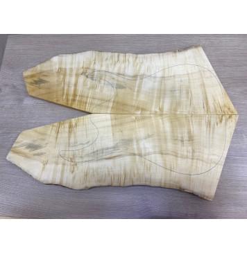 Клён Американский Волнистый заготовка на топ Смешанный ААА Волна А 19.5х170-190х560 мм - 2 шт. (книжкой)-5