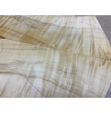 Клён Американский Волнистый заготовка на топ Смешанный ААА Волна А 19.5х170-190х560 мм - 2 шт. (книжкой)-4