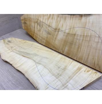 Клён Американский Волнистый заготовка на топ Смешанный ААА Волна А 19.5х170-190х560 мм - 2 шт. (книжкой)-3