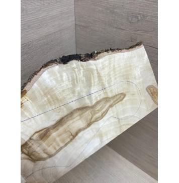 Берёза Пламенная заготовка накладки на головку грифа Смешанный ААА Волна А 5х(90-110-90)х220 мм-2