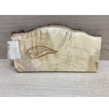 Берёза Пламенная заготовка накладки на головку грифа Смешанный ААА Волна А 7.5х(90-110-90)х225 мм-4