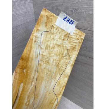 Клён Американский Волнистый заготовка накладки на головку грифа Смешанный АА Волна ААА 6х115х225 мм-7