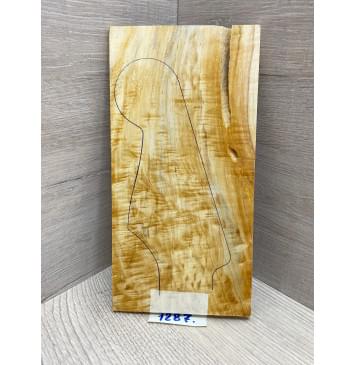 Клён Американский Волнистый заготовка накладки на головку грифа Смешанный АА Волна ААА 6х115х225 мм-6