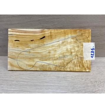 Клён Американский Волнистый заготовка накладки на головку грифа Смешанный АА Волна ААА 4.8х115х225 мм-2