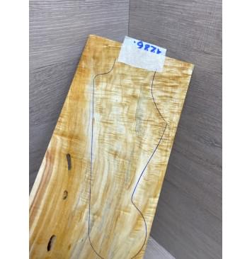 Клён Американский Волнистый заготовка накладки на головку грифа Смешанный АА Волна ААА 4.8х115х225 мм-0