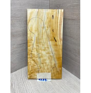 Клён Американский Волнистый заготовка накладки на головку грифа Смешанный АА Волна ААА 4.8х115х225 мм-8