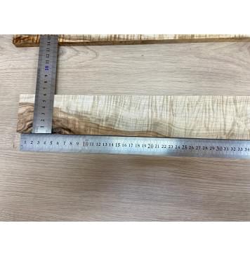 Клён Белый Явор, Волнистый заготовка накладки для электрогитары Смешанный А Волна ААА 12х65-58х535 мм-13