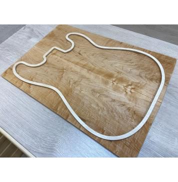 Клён Американский "Птичий Глаз" заготовка на топ Тангент АА Волна А 11.5х174-186х502 мм - 2 шт (книжкой)-4