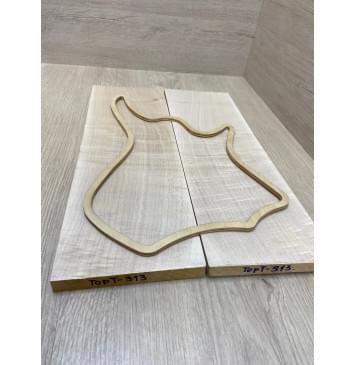 Клён Белый Явор, Волнистый заготовка на топ для Тревел гитары Смешанный АА Волна АА 17.5х147х440 мм - 2 шт (книжкой)-2