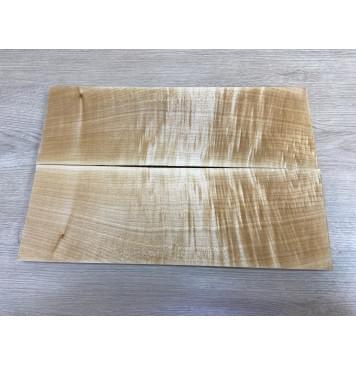 Клён Белый Явор, Волнистый заготовка на топ для Тревел гитары Смешанный АА Волна АА 17.5х147х440 мм - 2 шт (книжкой)-5