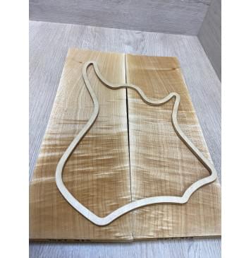 Клён Белый Явор, Волнистый заготовка на топ для Тревел гитары Смешанный АА Волна АА 17.5х147х440 мм - 2 шт (книжкой)-6