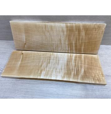 Клён Белый Явор, Волнистый заготовка на топ для Тревел гитары Смешанный АА Волна АА 17.5х147х440 мм - 2 шт (книжкой)-7