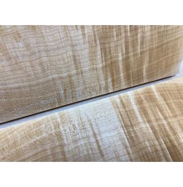 Клён Белый Явор, Волнистый заготовка на топ для Тревел гитары Смешанный АА Волна АА 17.5х147х440 мм - 2 шт (книжкой)-0