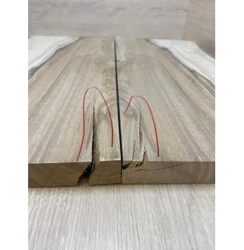 Орех Грецкий Волнистый заготовка на топ Смешанный АА Волна ААА 22х200-244х515-540 мм - 2 шт. (книжкой) Уценка-трещины-3