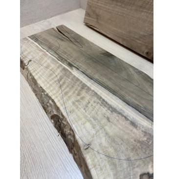 Орех Грецкий Волнистый заготовка на топ Смешанный АА Волна ААА 22х200-244х515-540 мм - 2 шт. (книжкой) Уценка-трещины-8