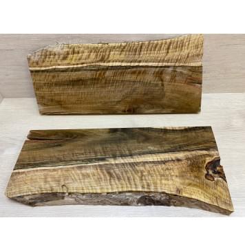 Орех Грецкий Волнистый заготовка на топ Смешанный АА Волна ААА 22х200-244х515-540 мм - 2 шт. (книжкой) Уценка-трещины-9