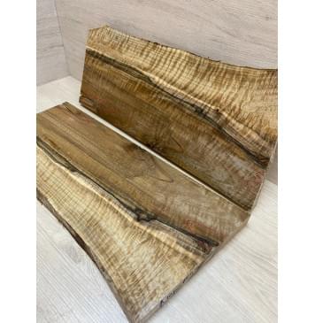 Орех Грецкий Волнистый заготовка на топ Смешанный АА Волна ААА 22х200-244х515-540 мм - 2 шт. (книжкой) Уценка-трещины-12