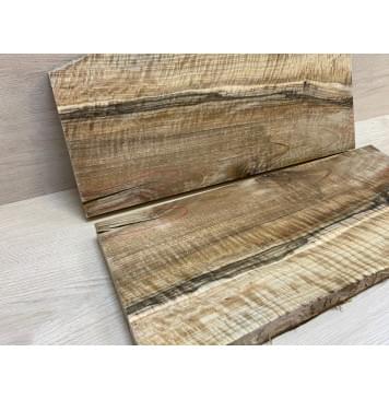 Орех Грецкий Волнистый заготовка на топ Смешанный АА Волна ААА 22х200-244х515-540 мм - 2 шт. (книжкой) Уценка-трещины-15