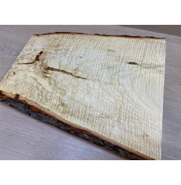 Клён Белый Явор, Волнистый заготовка корпуса для Тревел гитары Тангент А Волна ААА 42х240-370х402 мм (Массив) Уценка-трещина-9