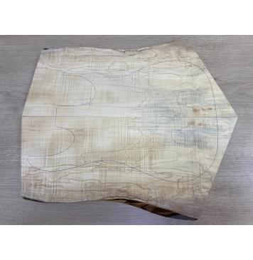 Клён Американский Волнистый заготовка на топ Смешанный АА Волна АА 20х190-205х400-525 мм - 2 шт. (книжкой)-4