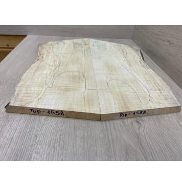 Клён Американский Волнистый заготовка на топ Смешанный АА Волна АА 20х190-205х400-525 мм - 2 шт. (книжкой)-11