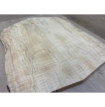 Клён Американский Волнистый заготовка на топ Смешанный АА Волна АА 20х190-205х400-525 мм - 2 шт. (книжкой)-12