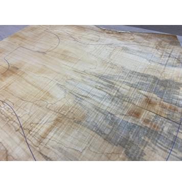 Клён Американский Волнистый заготовка на топ Смешанный АА Волна АА 20х190-205х400-525 мм - 2 шт. (книжкой)-7