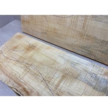 Клён Американский Волнистый заготовка на топ Смешанный АА Волна АА 20х190-205х400-525 мм - 2 шт. (книжкой)-8