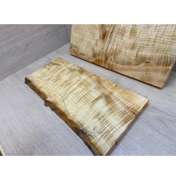 Клён Американский Волнистый заготовка на топ Смешанный АА Волна ААА 19х200х490 мм - 2 шт. (книжкой) Уценка-трещины-16