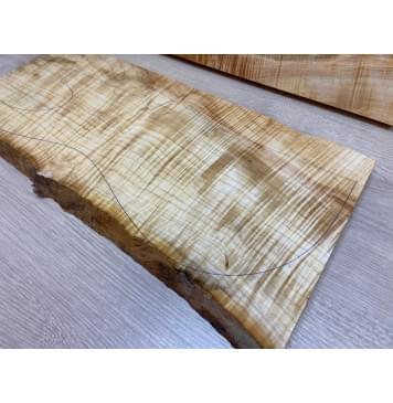 Клён Американский Волнистый заготовка на топ Смешанный АА Волна ААА 19х200х490 мм - 2 шт. (книжкой) Уценка-трещины-21