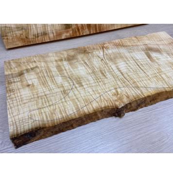 Клён Американский Волнистый заготовка на топ Смешанный АА Волна ААА 19х200х490 мм - 2 шт. (книжкой) Уценка-трещины-15