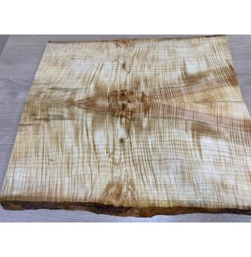 Клён Американский Волнистый заготовка на топ Смешанный АА Волна ААА 19х200х490 мм - 2 шт. (книжкой) Уценка-трещины-10