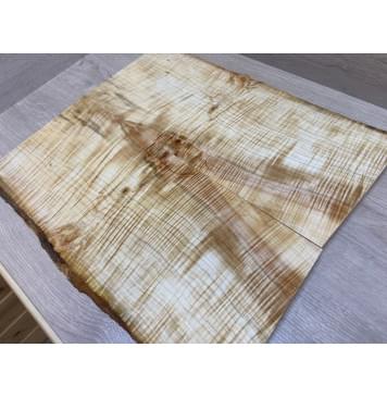 Клён Американский Волнистый заготовка на топ Смешанный АА Волна ААА 19х200х490 мм - 2 шт. (книжкой) Уценка-трещины-9