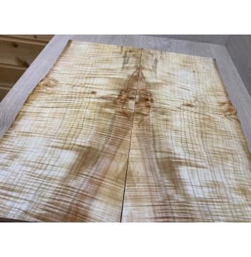 Клён Американский Волнистый заготовка на топ Смешанный АА Волна ААА 19х200х490 мм - 2 шт. (книжкой) Уценка-трещины-8