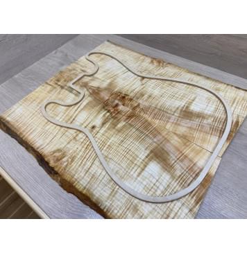 Клён Американский Волнистый заготовка на топ Смешанный АА Волна ААА 19х200х490 мм - 2 шт. (книжкой) Уценка-трещины-0