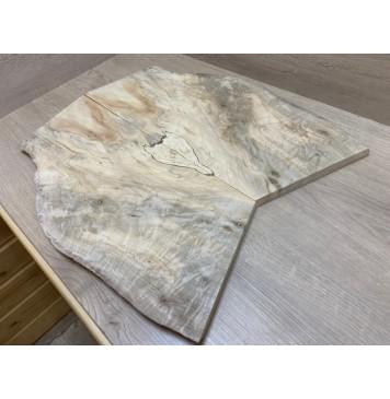 Клён Американский Волнистый заготовка на топ Смешанный АА Волна А 17х180х230-210 мм - 2 шт. (книжкой) Уценка-трещины-2