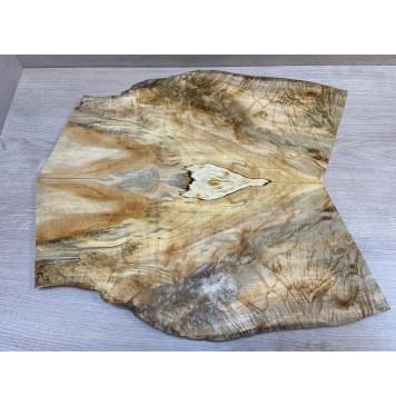 Клён Американский Волнистый заготовка на топ Смешанный АА Волна А 17х180х230-210 мм - 2 шт. (книжкой) Уценка-трещины-0