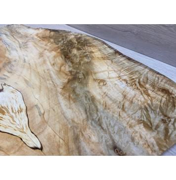 Клён Американский Волнистый заготовка на топ Смешанный АА Волна А 17х180х230-210 мм - 2 шт. (книжкой) Уценка-трещины-8