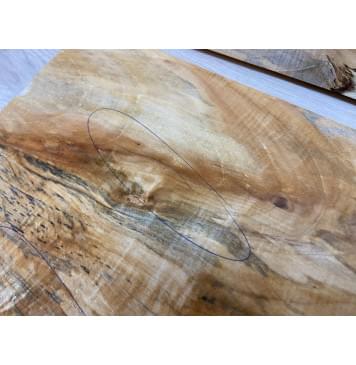 Клён Американский Волнистый заготовка на топ Смешанный АА Волна А 17х180х230-210 мм - 2 шт. (книжкой) Уценка-трещины-11