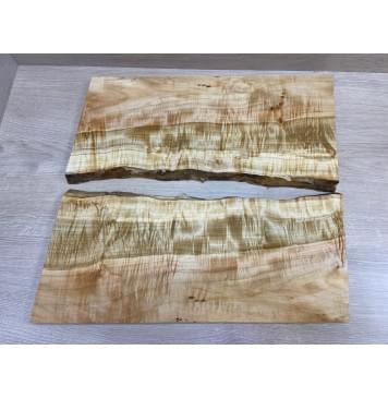 Клён Американский Волнистый заготовка на топ Смешанный А Волна АА 20х198-208х500 мм - 2 шт. (книжкой)-5