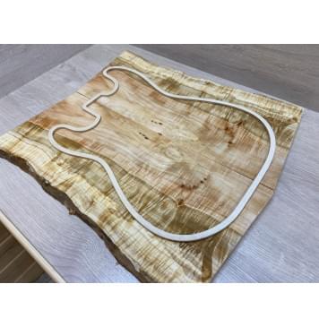 Клён Американский Волнистый заготовка на топ Смешанный А Волна АА 20х198-208х500 мм - 2 шт. (книжкой)-0