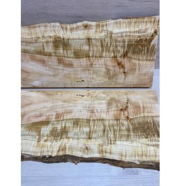 Клён Американский Волнистый заготовка на топ Смешанный А Волна АА 20х198-208х500 мм - 2 шт. (книжкой)-10