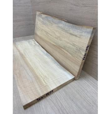 Клён Американский Волнистый заготовка на топ Радиал АА Волна ААА 13х193-200х525 мм - 2 шт. (книжкой)-7