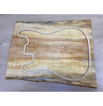 Клён Американский Волнистый заготовка на топ Радиал АА Волна ААА 13х193-200х525 мм - 2 шт. (книжкой)-0