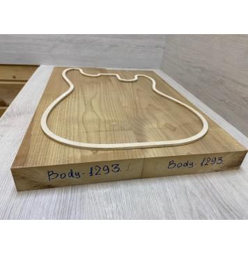 Клён Печёный 180 гр заготовка корпуса  Тангент АА 44.5х188х510-530 мм (2шт)-2