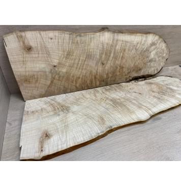 Клён Американский Волнистый заготовка на топ Смешанный А Волна ААА 16.5х215-270х810 мм - 2 шт. (книжкой)-10